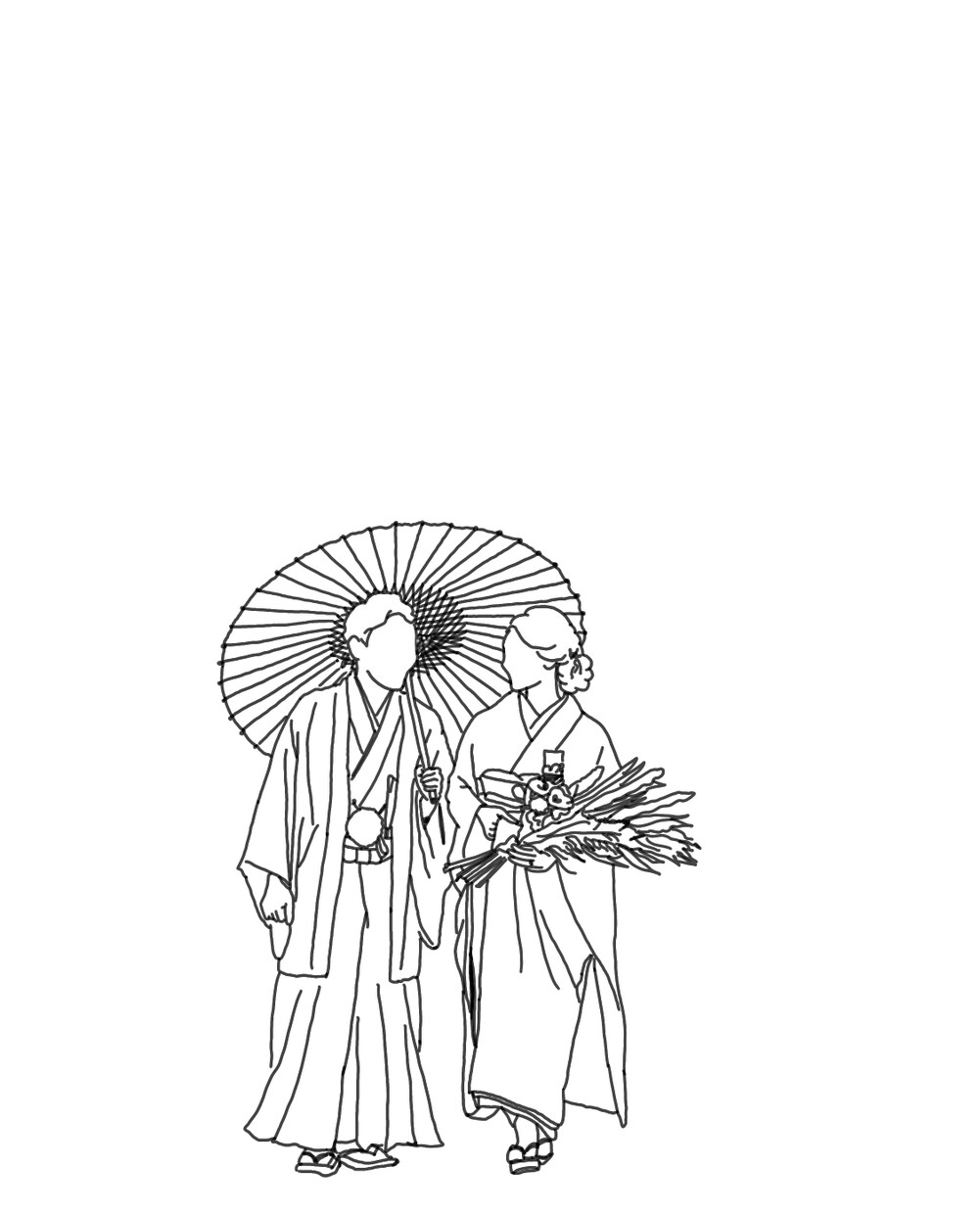 結婚式ペーパーアイテムDIYで使用イラスト作成ます 自身の結婚式ペーパーアイテム作成経験を活かした線画イラスト イメージ9
