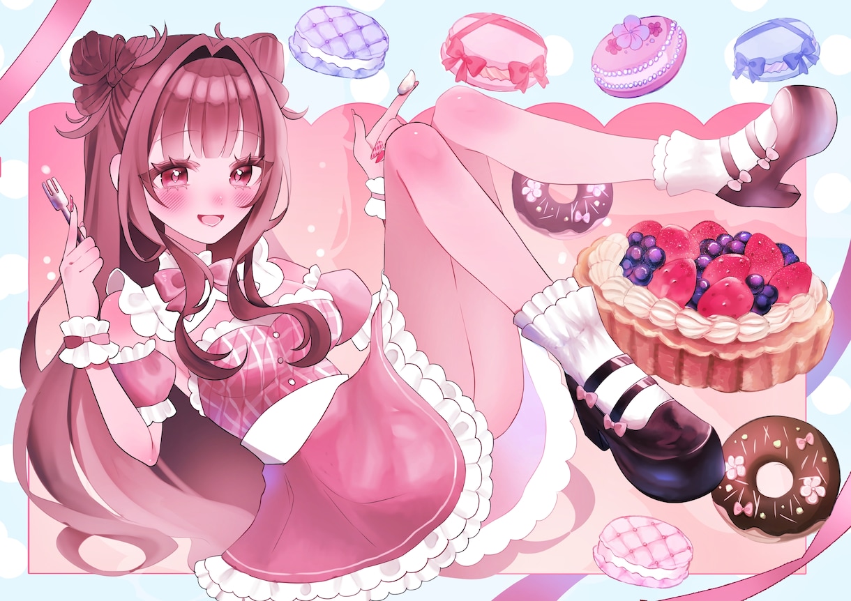 商用可◎ガーリーでかわいいイラストをお描きします アイコンや記念イラスト等！VTuber様・活動者様大歓迎です イメージ6