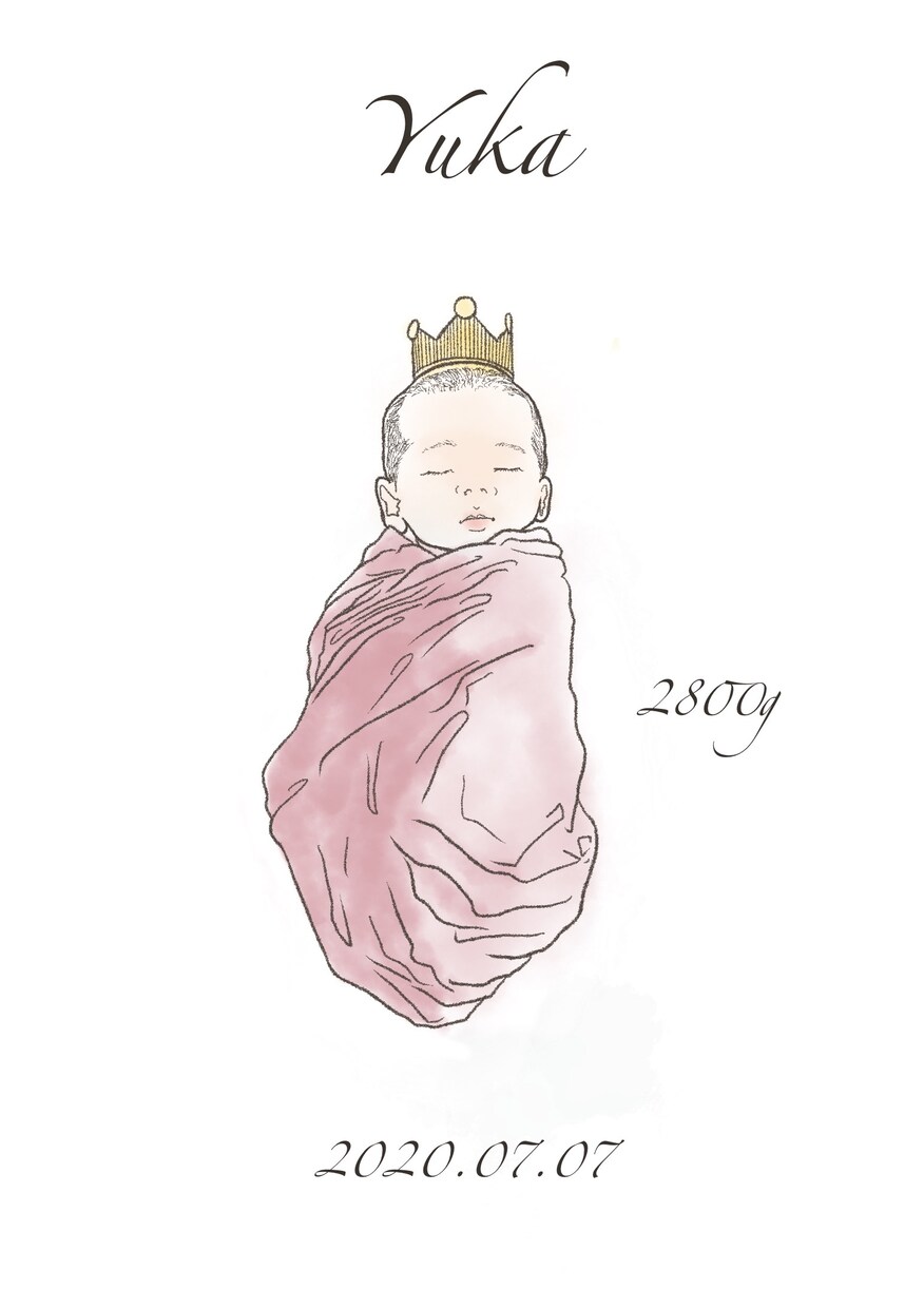 お子さまのニューボーンイラスト描きます 撮り忘れたニューボーンフォトをイラストにしてみませんか？ イメージ2