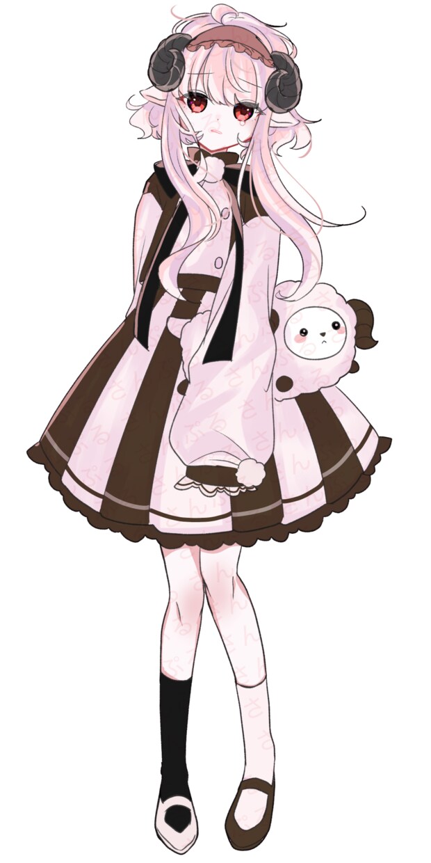 羊の女の子の立ち絵販売致します ゆるふわ羊ちゃんの差分ありイラストです。 イメージ7