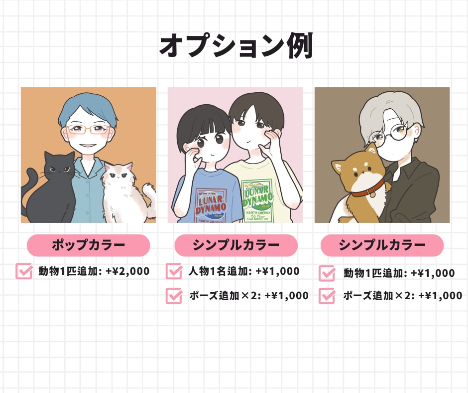 商用OK！シンプルポップな似顔絵アイコン描きます SNSやブログ、記念日のプレゼントにもオススメ！ イメージ7