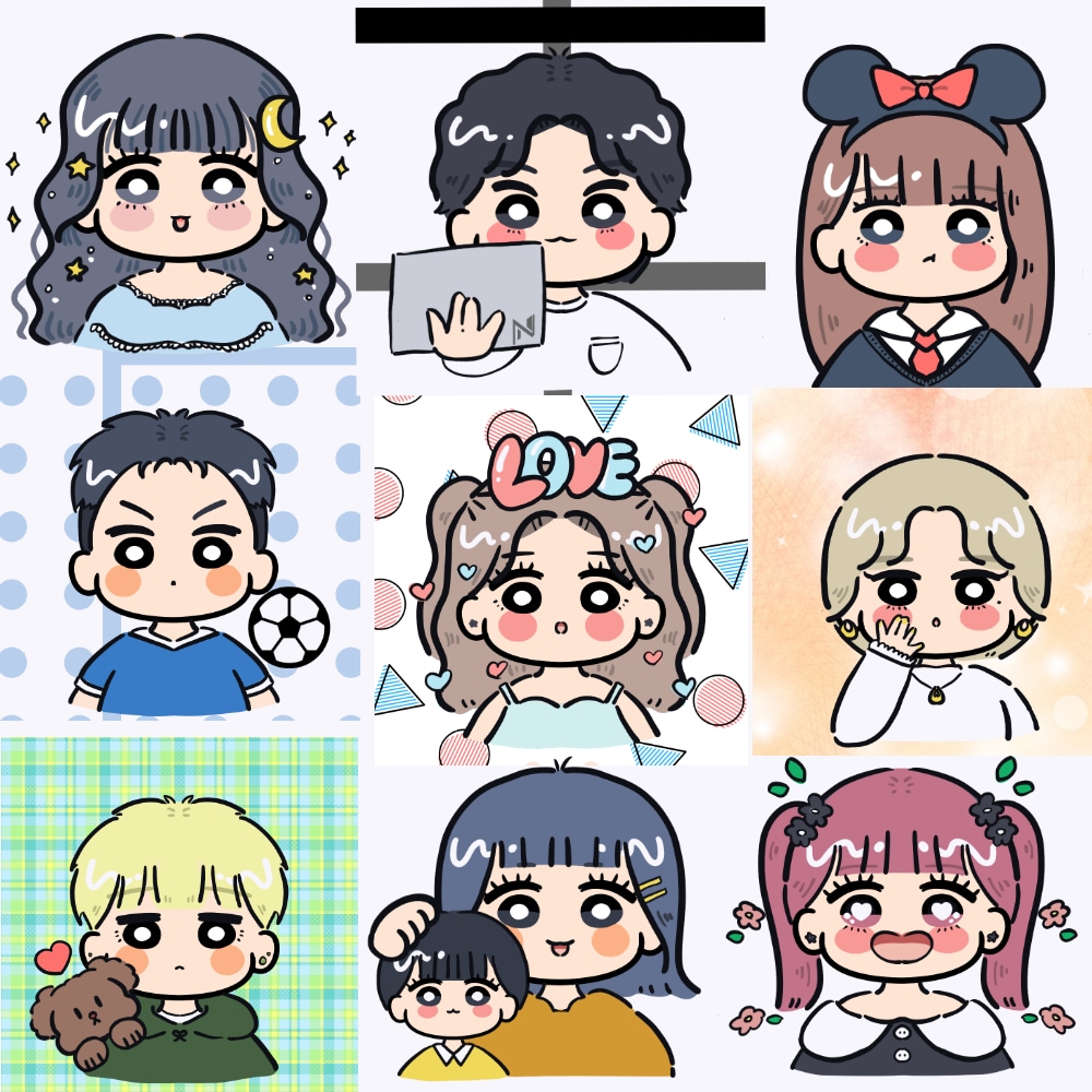 格安1000円~承りミニキャラ描きます ゆるかわいいイラストを格安に出品！！ イメージ6