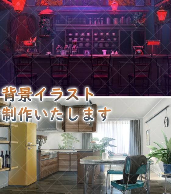背景イラストを制作いたします 配信、ゲームなどに。キャラクター描き込みも可！ イメージ1