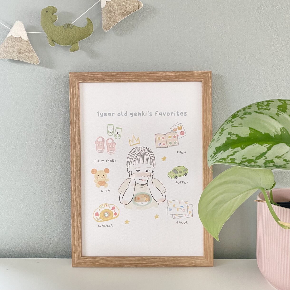 子どもの似顔絵とお気に入りのおもちゃを書きます 今だけの大切な思い出をぎゅっと1枚に詰め込みます イメージ4