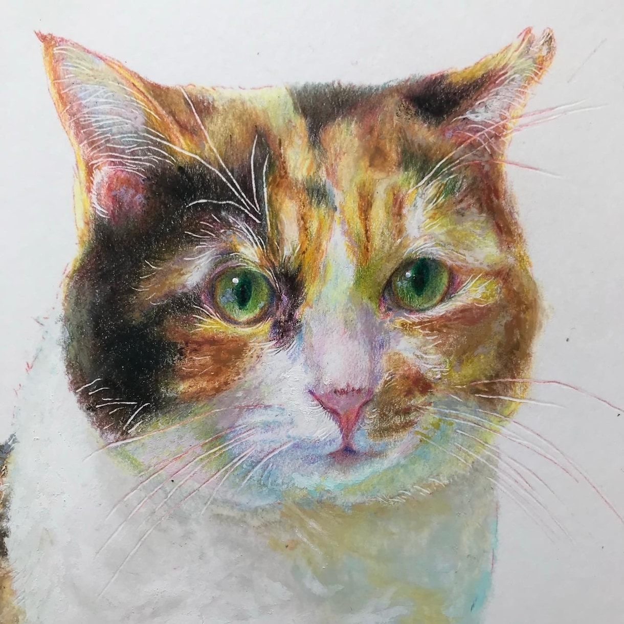 オイルパステルでペット画や似顔絵お描きします 色鉛筆とオイルパステルで温かい色合を表現。プレゼントにぜひ イメージ5