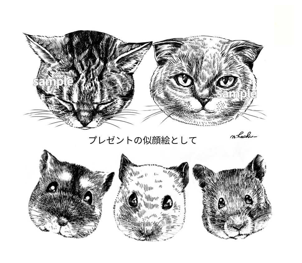おしゃれで印象的！猫や動物のモノクロ線画描きます 商用OK！パッケージデザイン、ロゴマーク、グッズや挿絵にも イメージ9