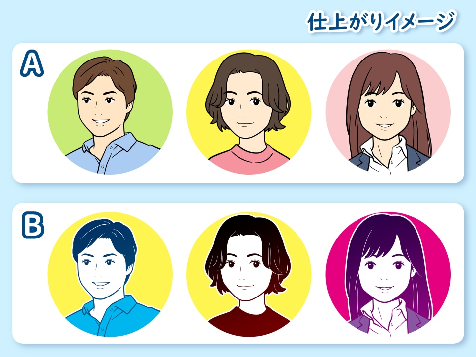 イイ感じのさわやか似顔絵アイコン作成します SNSアイコンや名刺等、様々な用途でご使用いただけます イメージ2