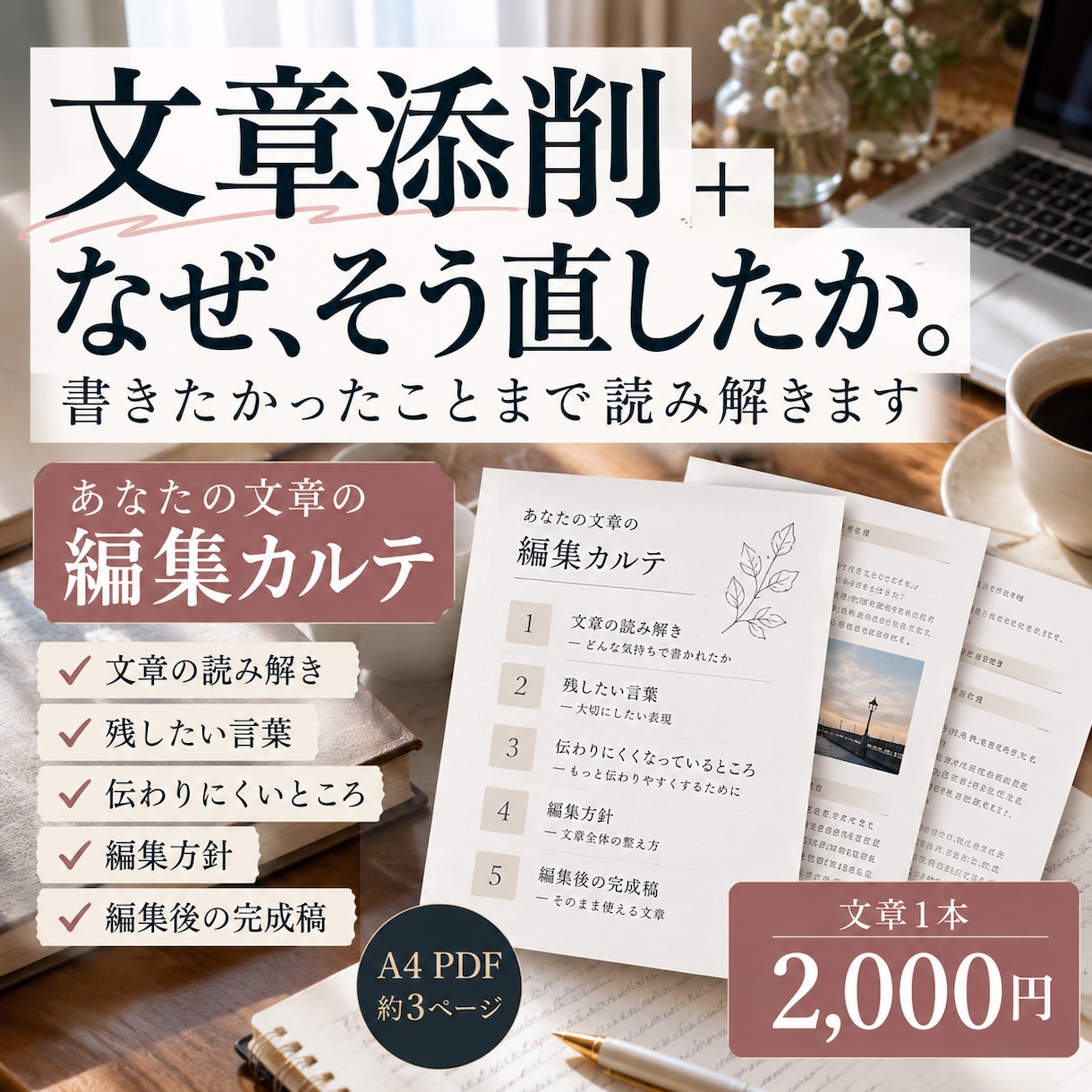 文章を添削し、書きたかったことを読み解きます 添削だけでなく、本当に書きたかったことまで読み解きます イメージ1