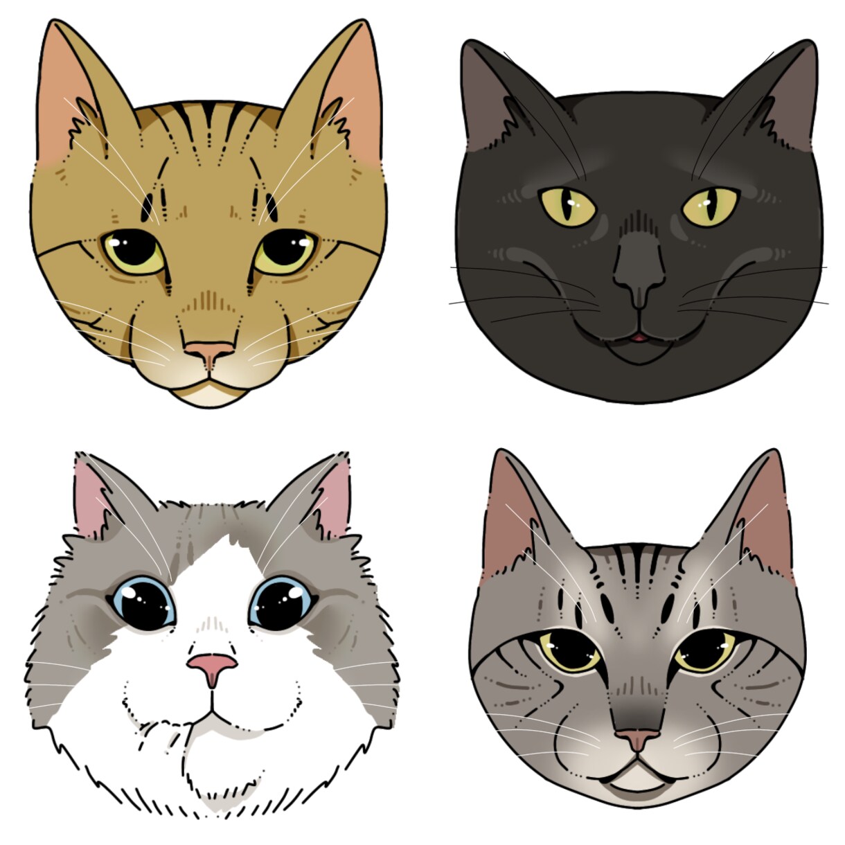 わんちゃん猫ちゃんをリアルタッチでイラストにします ペットのリアルタッチイラスト化 イメージ1