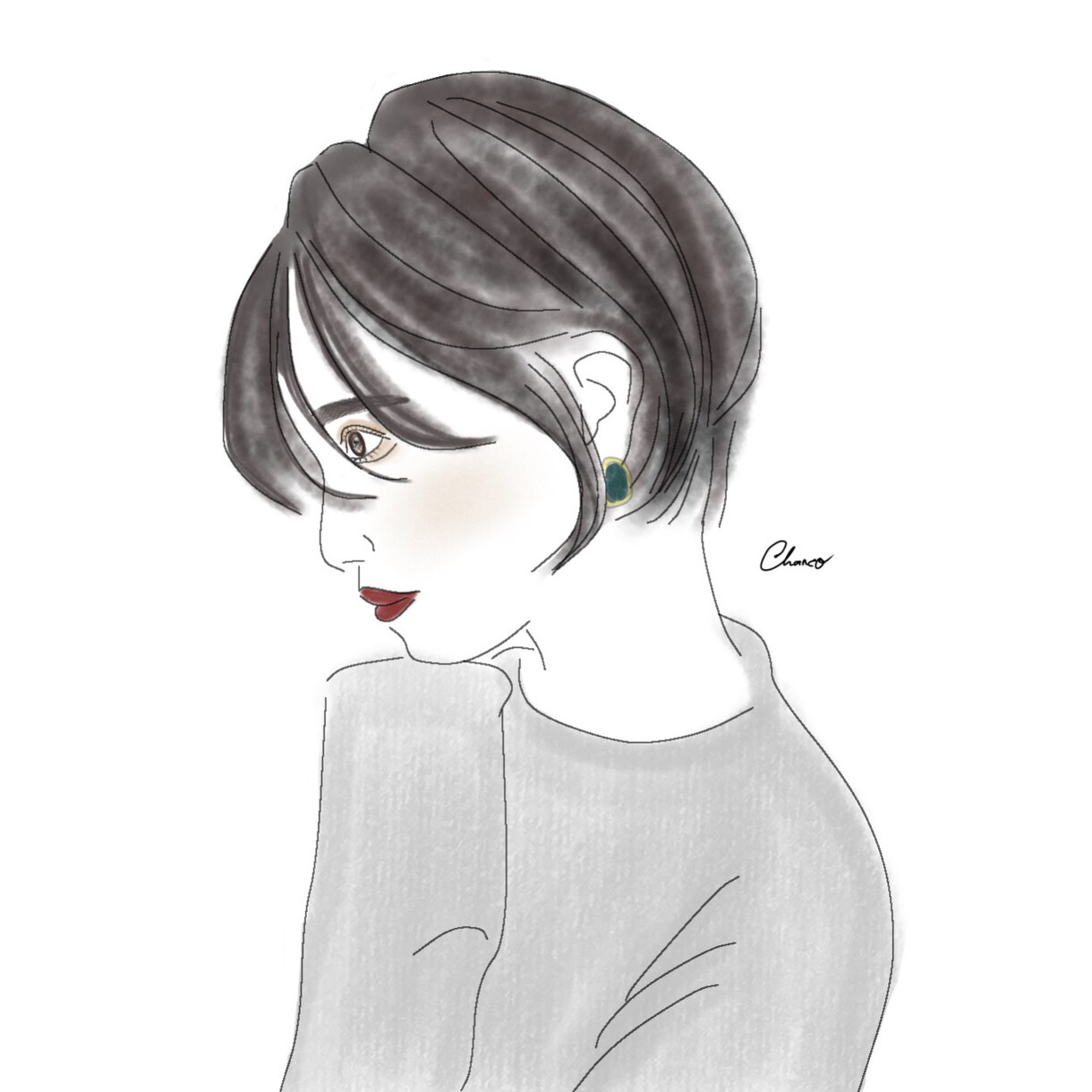 シンプルな線画を描きます お写真を元に特別な日、普段の何気ない格好のあなたを描きます イメージ7