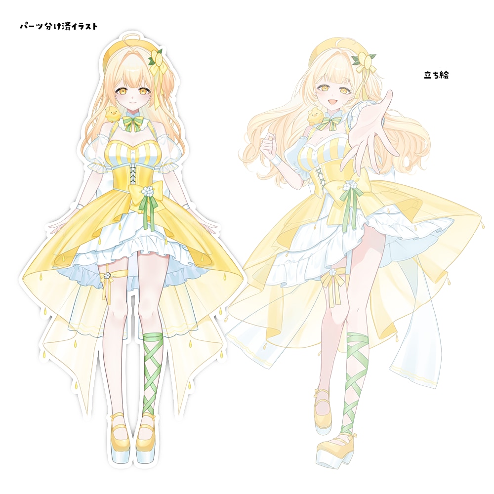 VTuberのパーツ分けイラスト制作します 透明感のある可愛い少女らしいイラスト制作いたします イメージ4