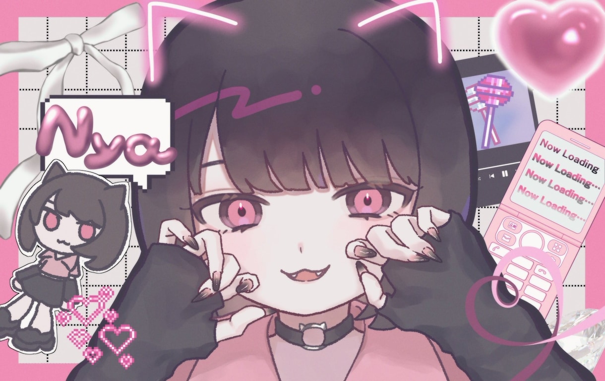 可愛いイラスト描きます SNSアイコン、ヘッダー、一枚絵など制作します！ イメージ1