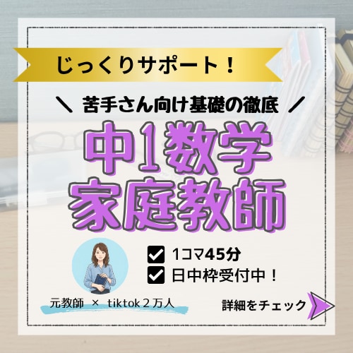 元教師が中1数学の基礎定着を優しくサポートします 「分からない」に寄り添うマンツーマン指導！さかのぼり学習対応 イメージ1