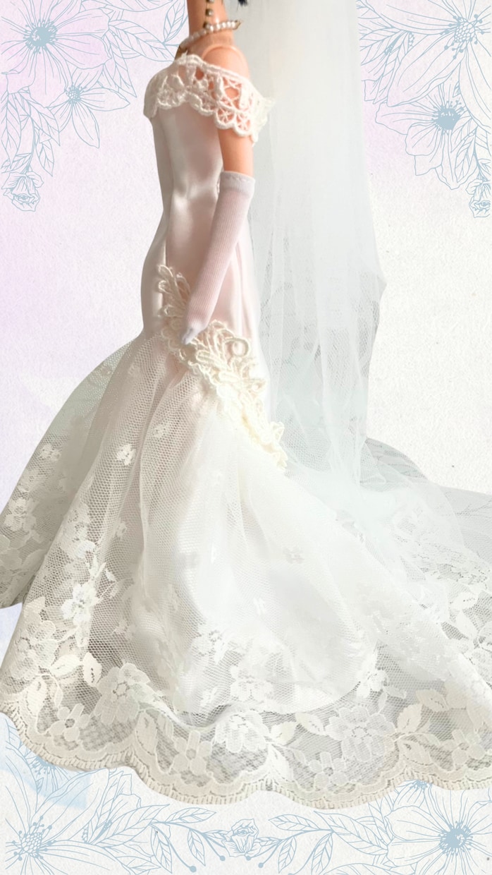 ウェディングドレスを人形用にお作りいたします ご自身の結婚式やプレゼントに。特別なドールをお作り致します イメージ9