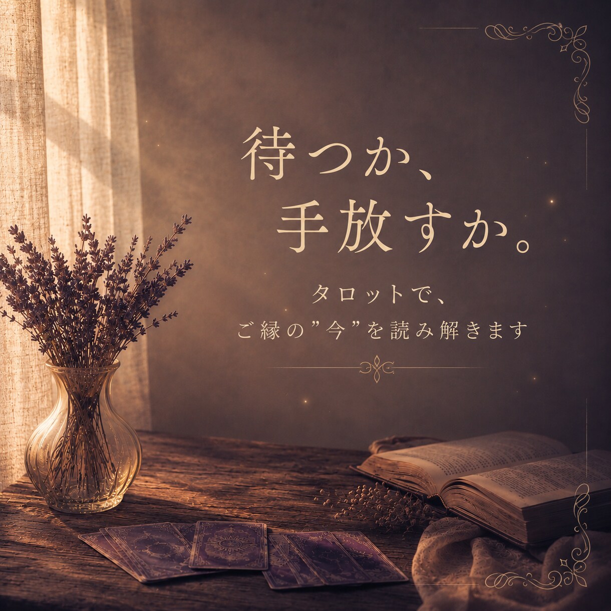 タロットであなたのご縁の今を読み解きます 待つか手放すか、迷うご縁を一緒に整理します イメージ1