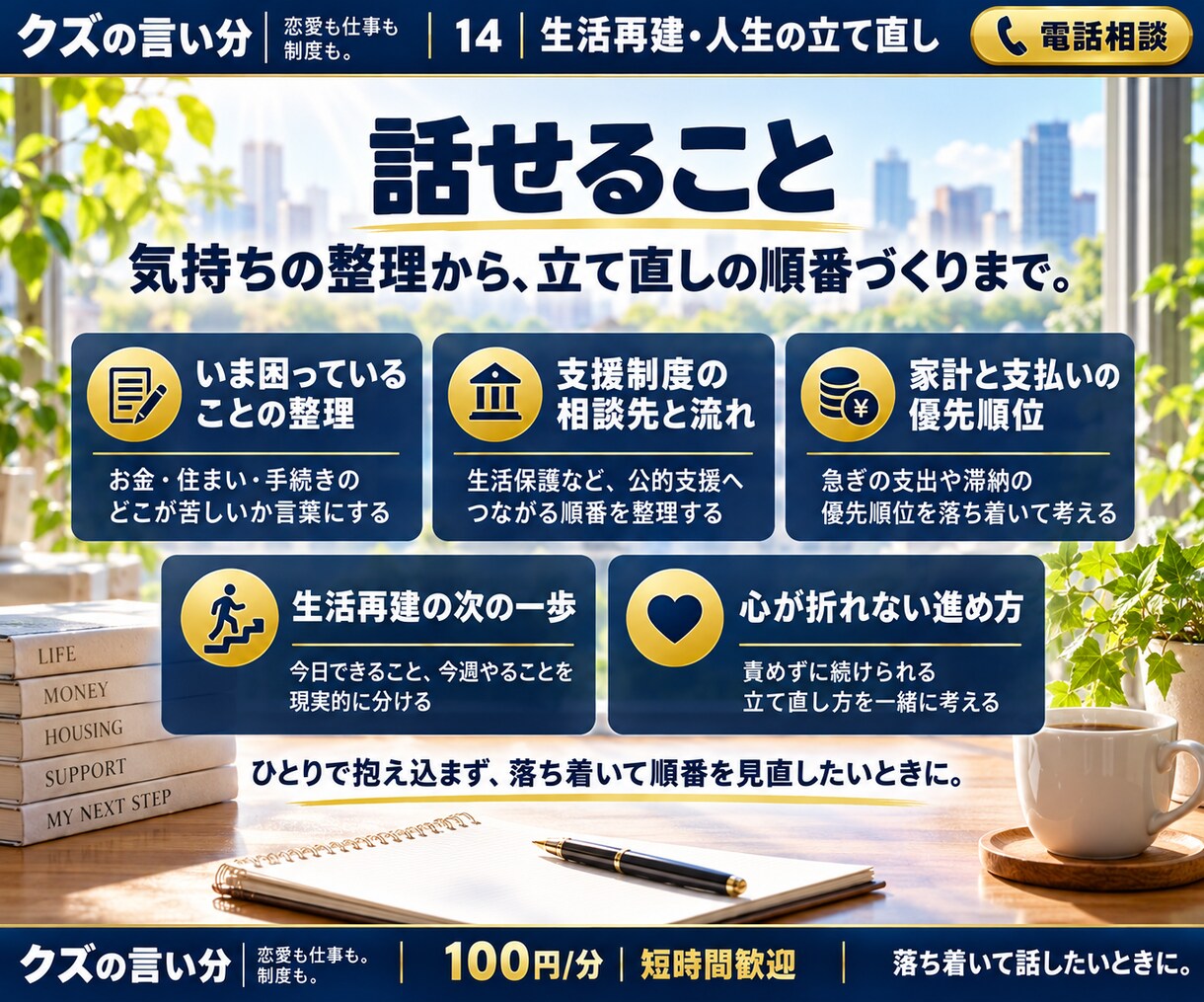 失業や暮らしの立て直しの悩みをお聞きします 仕事・住まい・生活費。失敗した側から話せます。 イメージ5