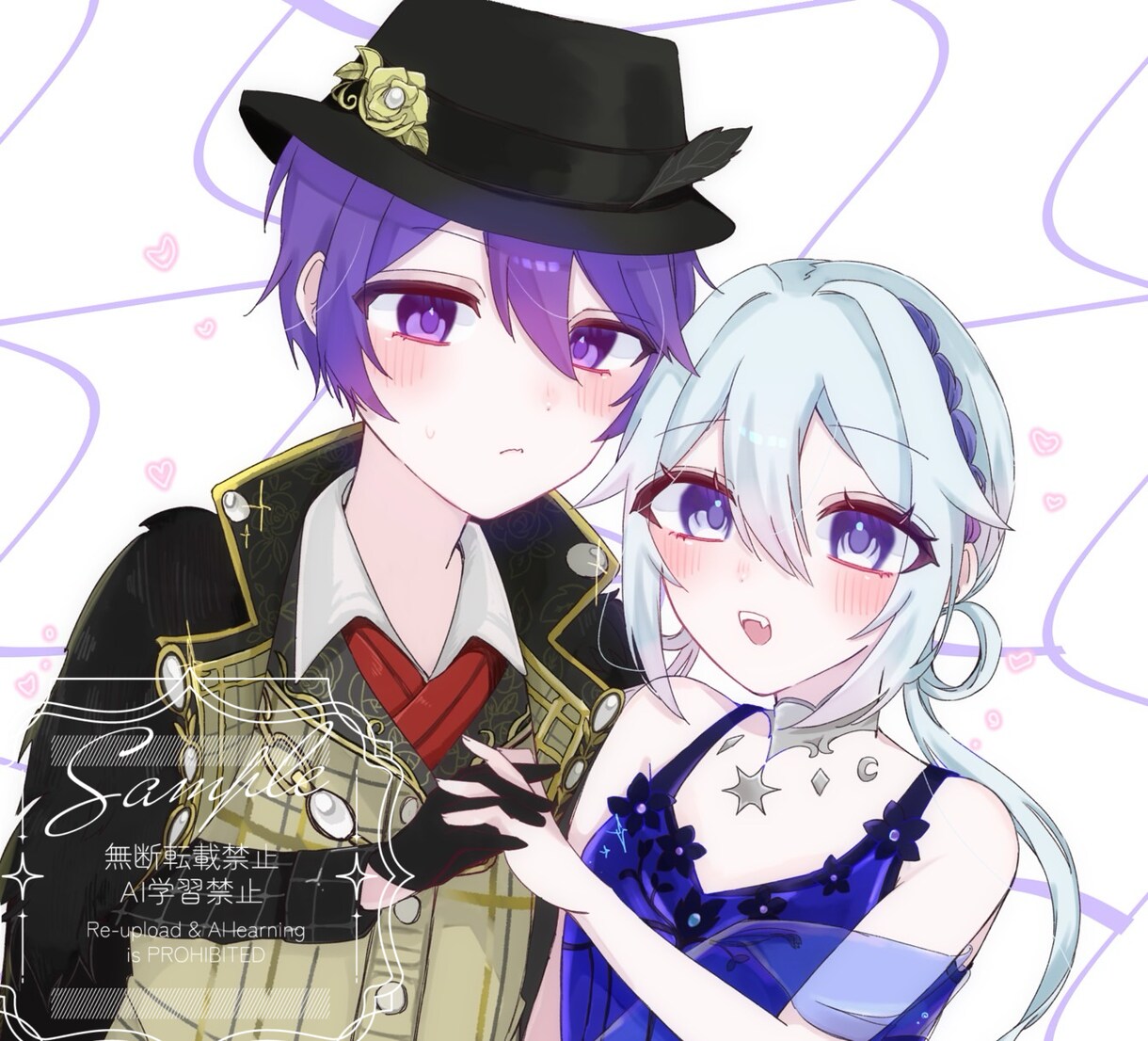 2人組の可愛すぎるペアイラスト描きます 透明感と可愛さが推しポイントです イメージ3