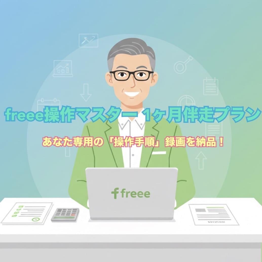 動画でマスター！freee1ヶ月操作サポートします もう迷わない。実際の操作画面を録画した個別マニュアルを納品！ イメージ1