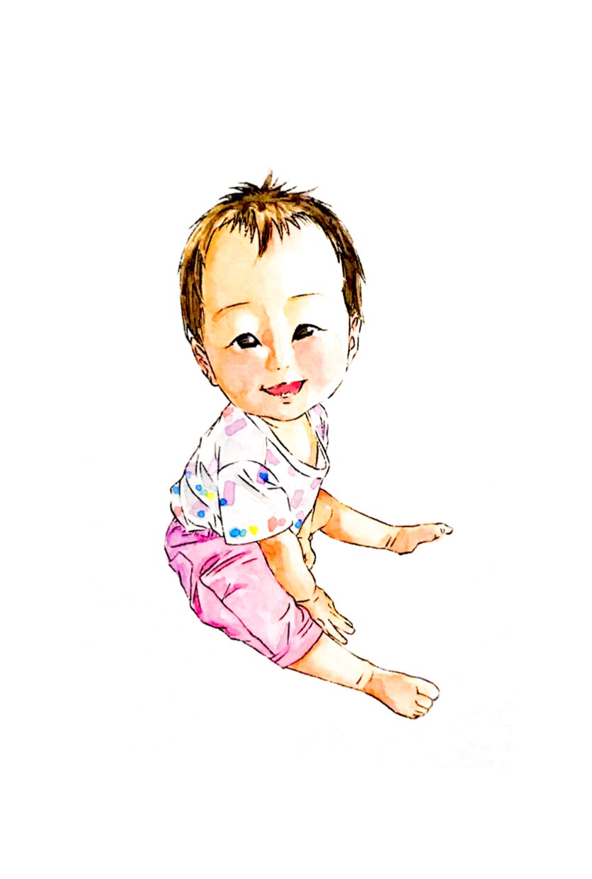 こどもの可愛い似顔絵描きます こどものほっこりかわいい水彩画似顔絵 イメージ3