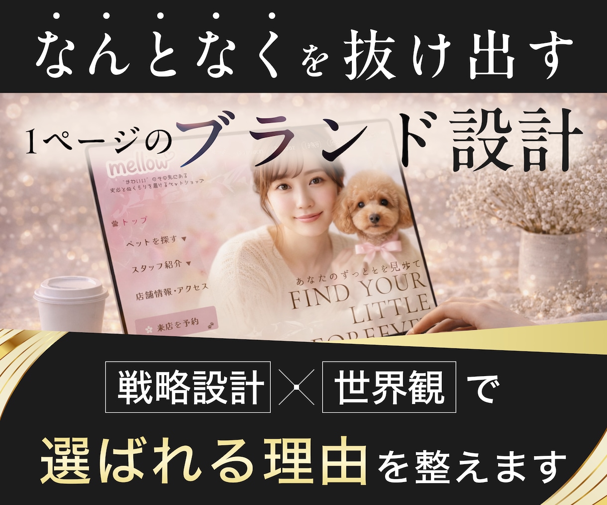 その「なんとなく」を抜け出す1ページを設計します 方向性と世界観を整理し、選ばれる土台をつくります イメージ1