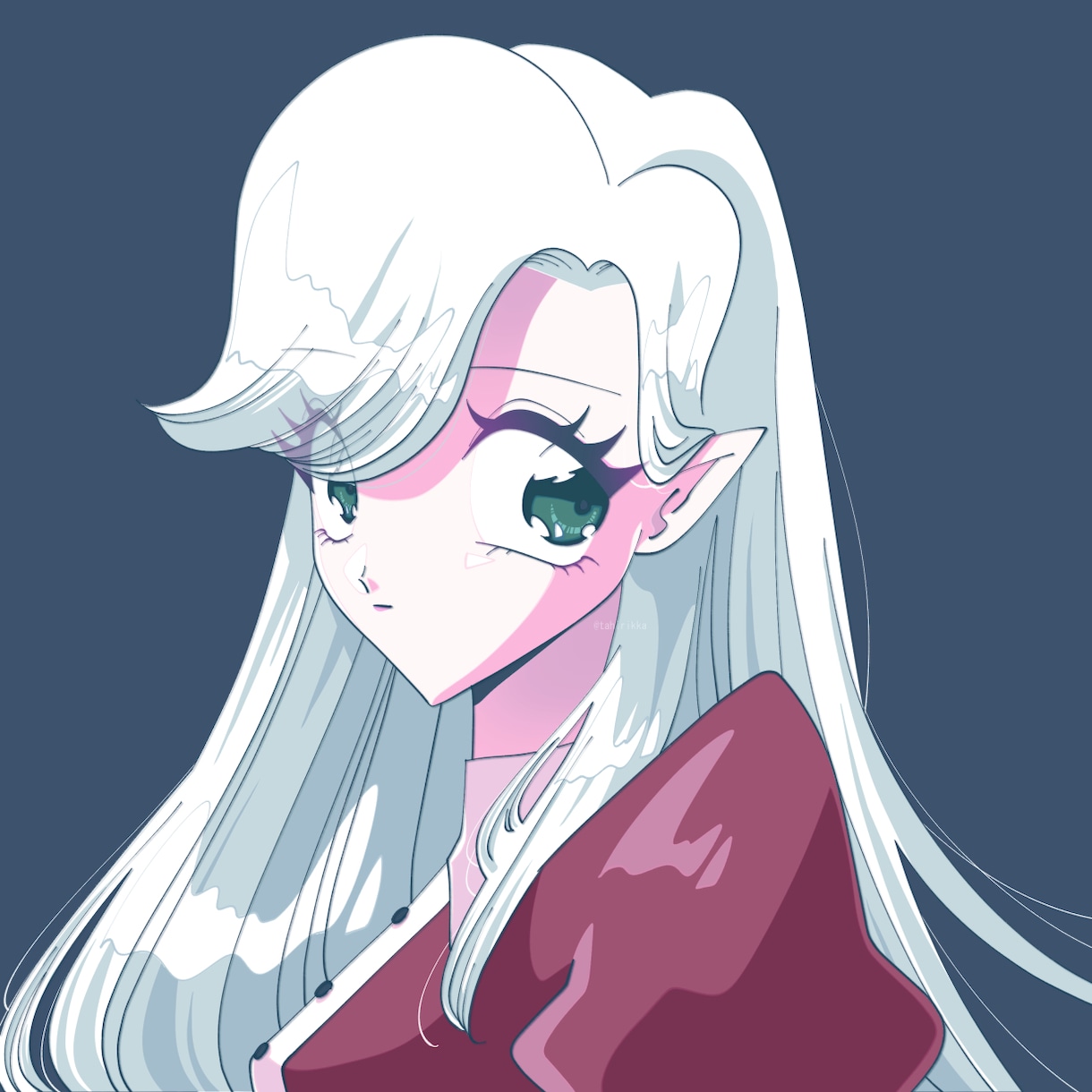 アイコン用！90年代テイストの美少女描きます 今の流行とはまた違って個性的！あなただけの美少女描きます イメージ1