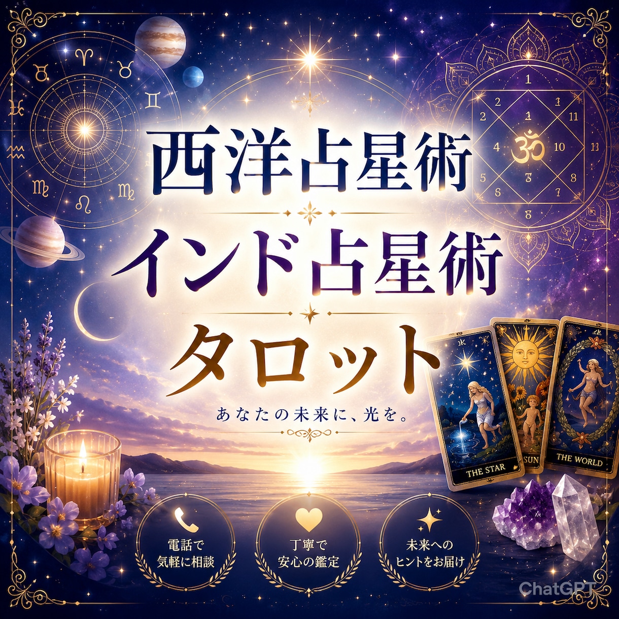 西洋占星術 インド占星術 タロットで占います ⭐️待機中以外も対応可能、メッセージください⭐️ イメージ1