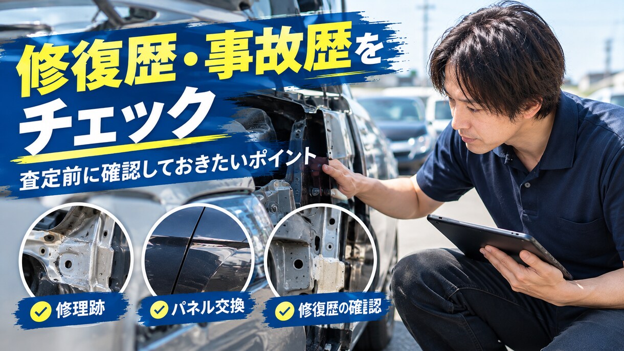愛車売却前に車両状態や修復歴をチェックします キズ凹み・修復歴など査定前に確認したいポイントをお伝えします イメージ3