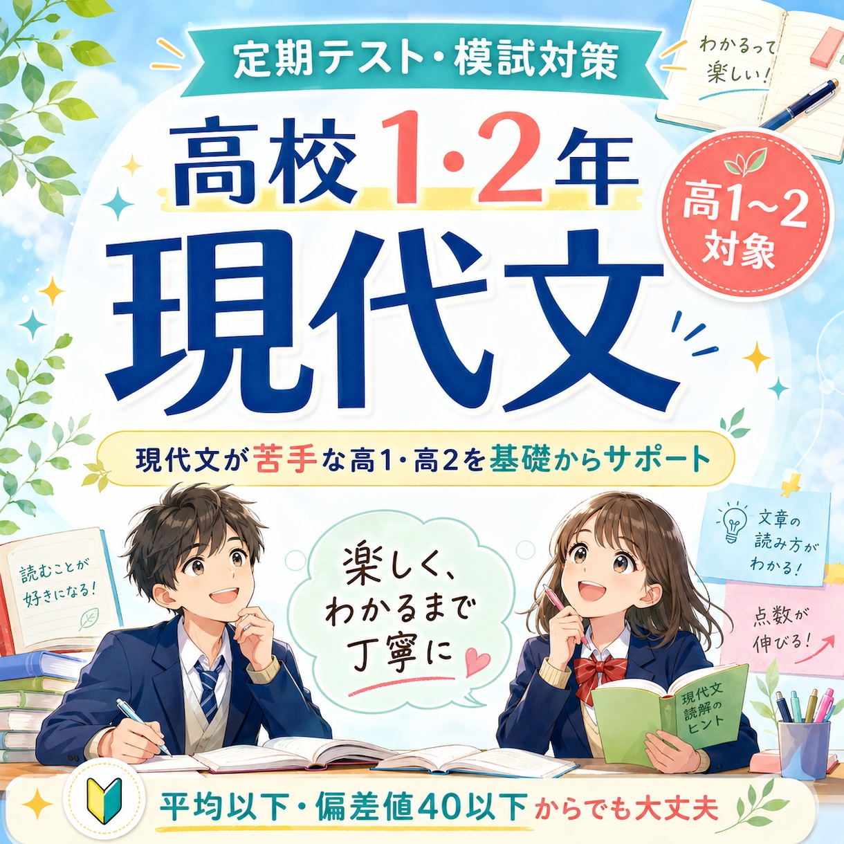 高校1・2年の現代文を基礎から教えます 現代文が苦手な高1・高2を基礎からサポートします イメージ1