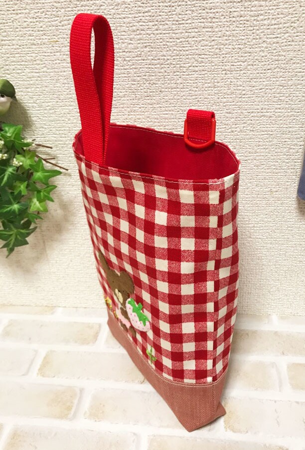 くまのアップリケの上履き袋をお作りします 送料込み◆子育て応援くまのアップリケの手作りバッグです イメージ2