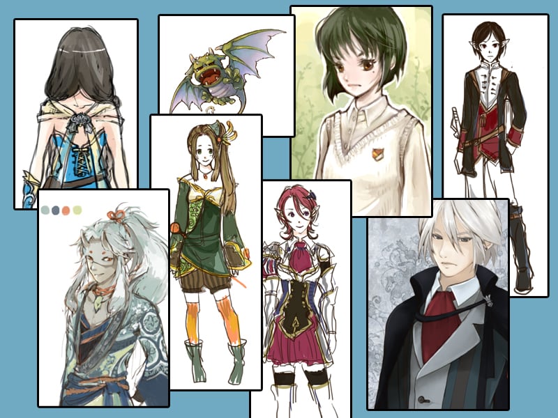 キャラクターをデザインしてラフを描きます【ゲーム立ち絵や小説・ＰＢＭ・ＰＢＷ・TRPGの設定などに】 イメージ3