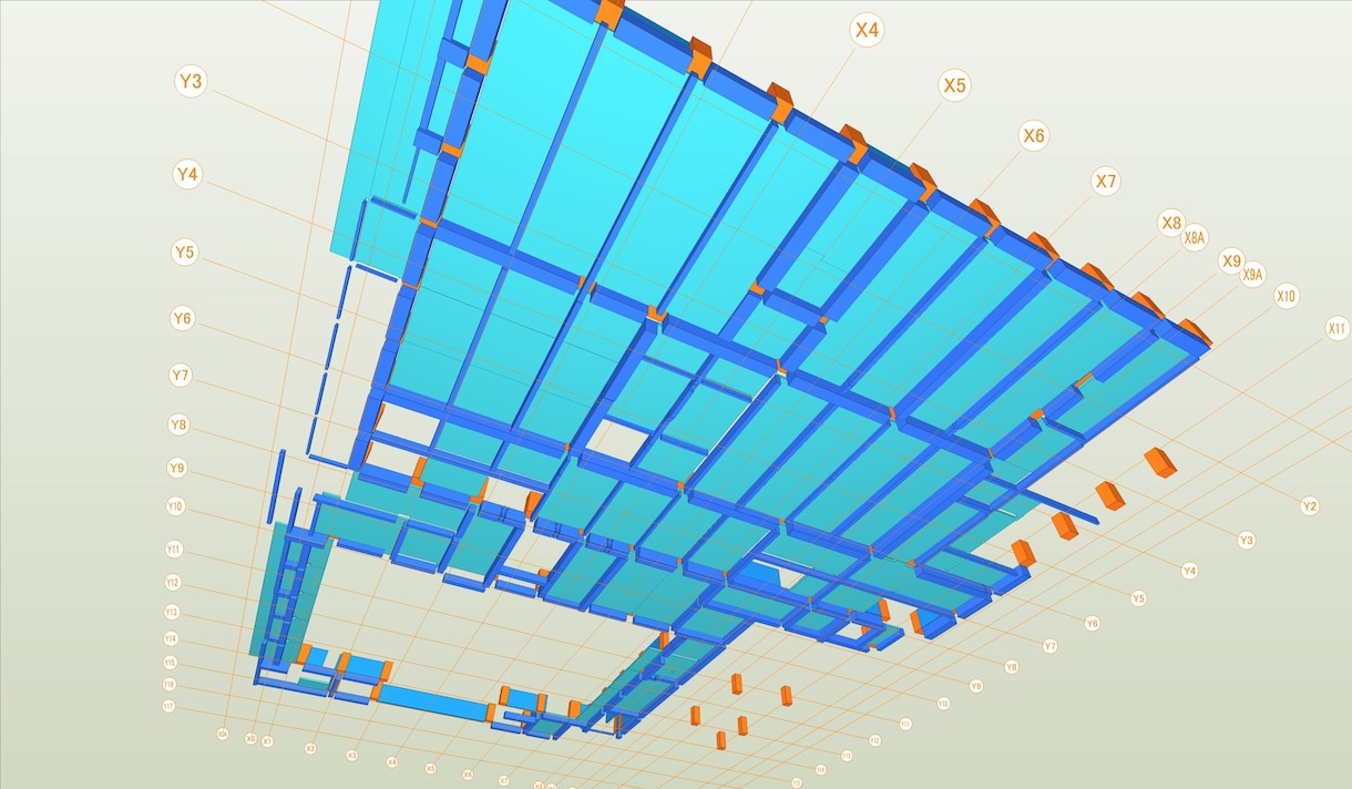 構造図から柱・梁などの躯体をIFCデータ化します 2D構造図から構造躯体のBIM・IFCデータを作成します イメージ2