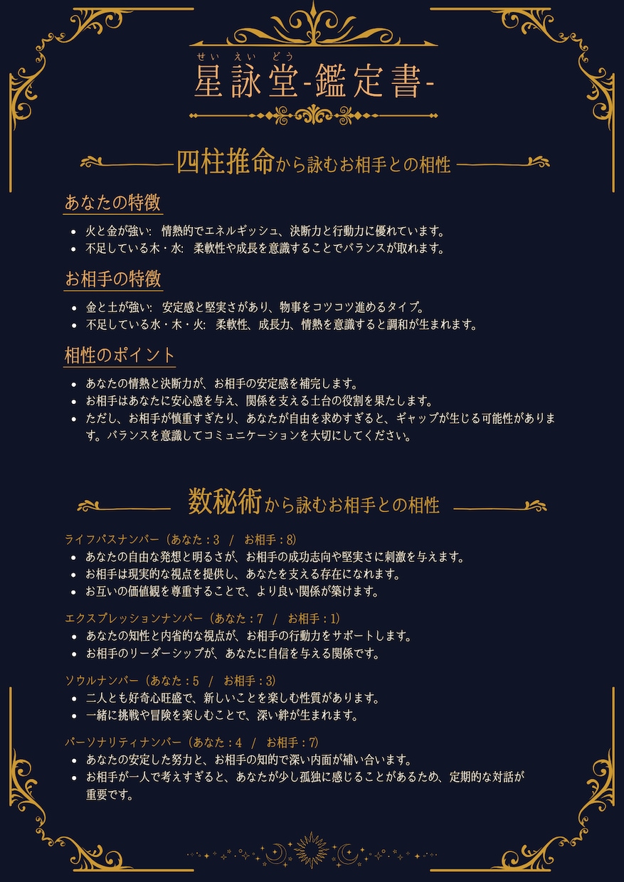 複合占星術から相性を占います 魂の相性分析『絆導きの星詠み』（縁結び） イメージ6