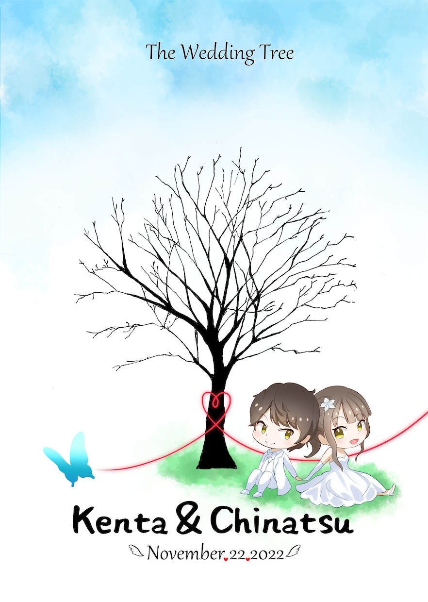 結婚式ウェルカムボード＆ウェディングツリー描きます アニメ風の似顔絵で世界に一つの作品をおつくりします！ イメージ2
