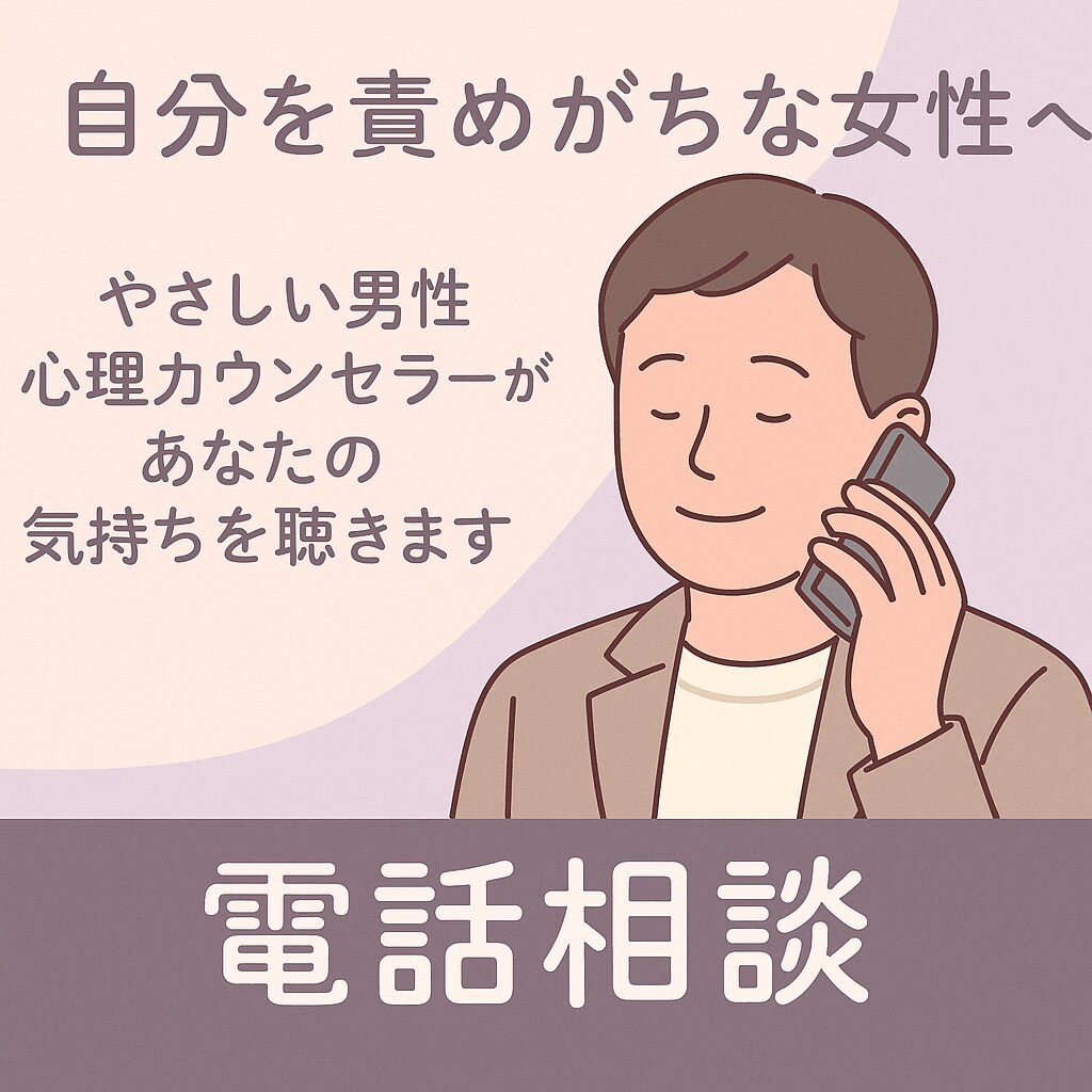 自分を責めがちな女性の為の電話相談お受けします 誰にも言えない不安、モヤモヤ、涙、男性カウンセラーの電話相談 イメージ4