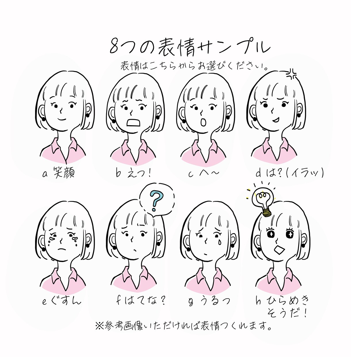 欧風タッチの4表情＋相方3の計7点で販売します LINEやブログなど会話形式の投稿などにもお使い頂けます。 イメージ5