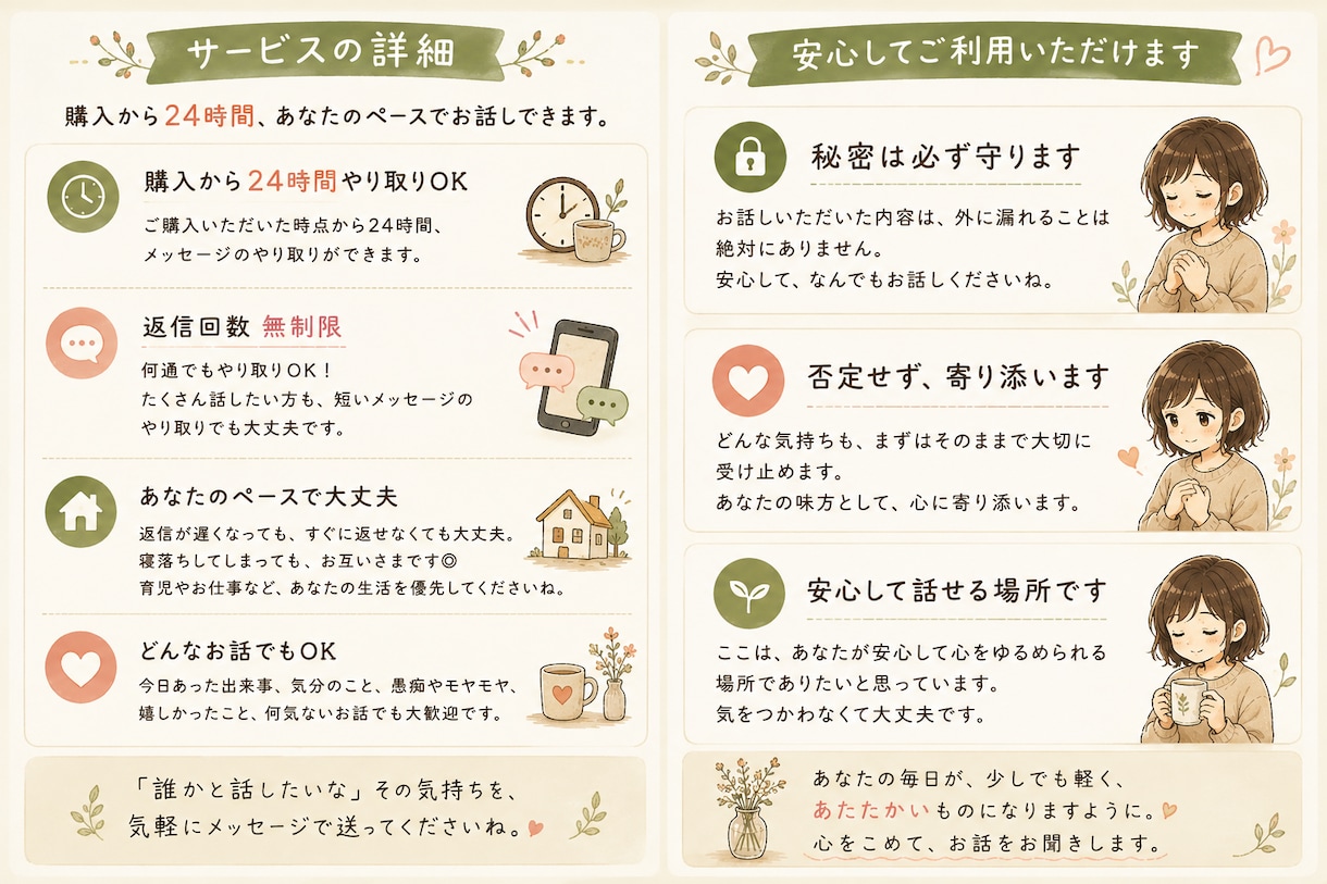 最近大人と話せていますか？24時間何度でも送れます 忙しい毎日だからこそ、自分のペースで話せる場所 イメージ2