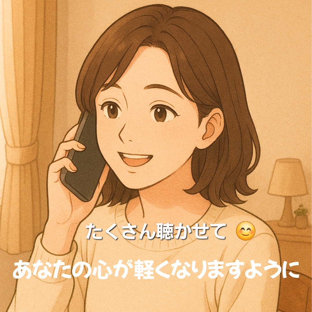誰かと話したいなと思った時、私がお聴きします 嬉しいことから悲しいことまで誰かに聞いて欲しいを叶えます イメージ1