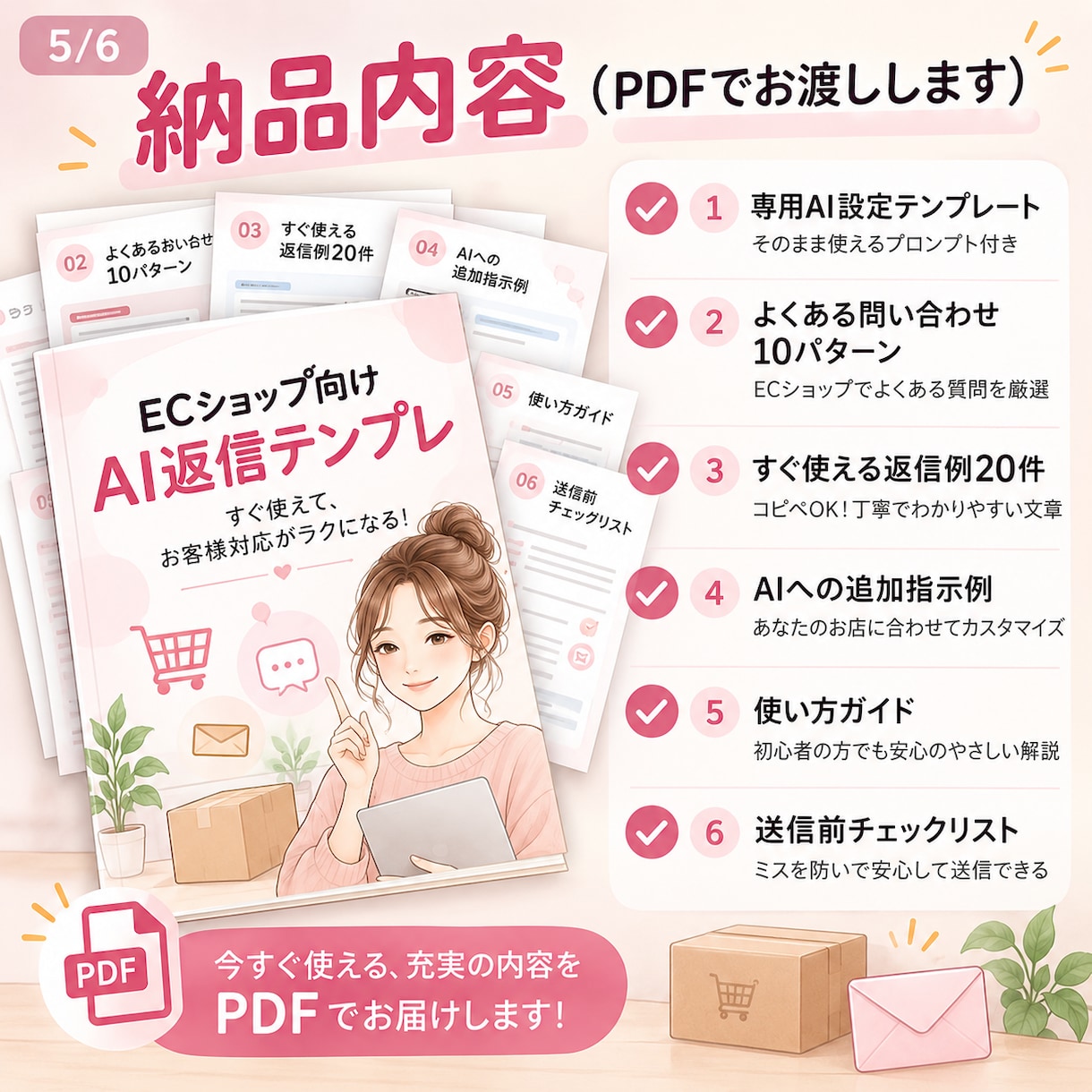 ECショップ用AI返信テンプレを作ります 発送・返品・在庫・問い合わせ対応をラクにします イメージ5