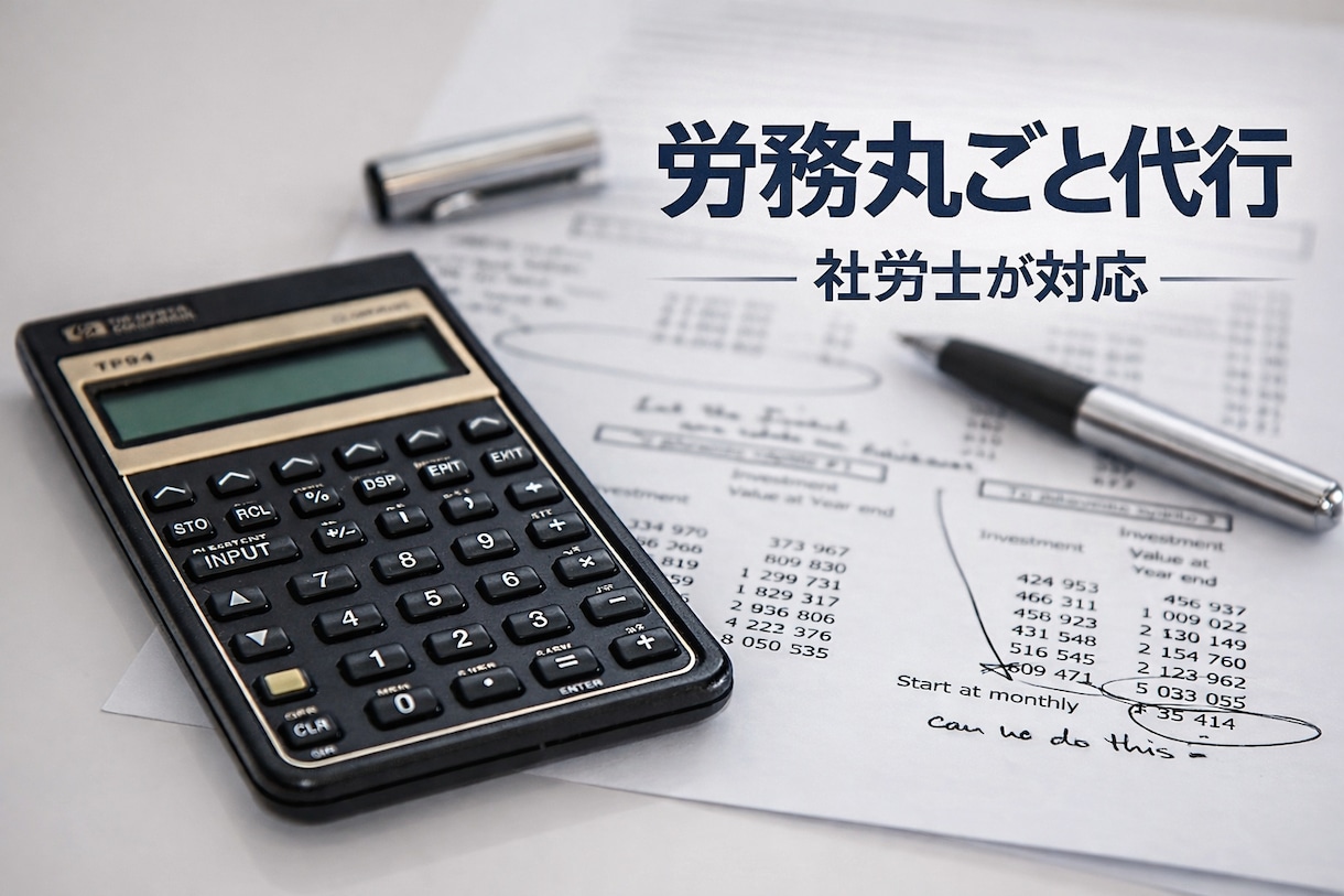 社労士が人事業務を丸ごと代行します スポットもOK！給与計算・労務管理・各種手続き等対応！ イメージ1