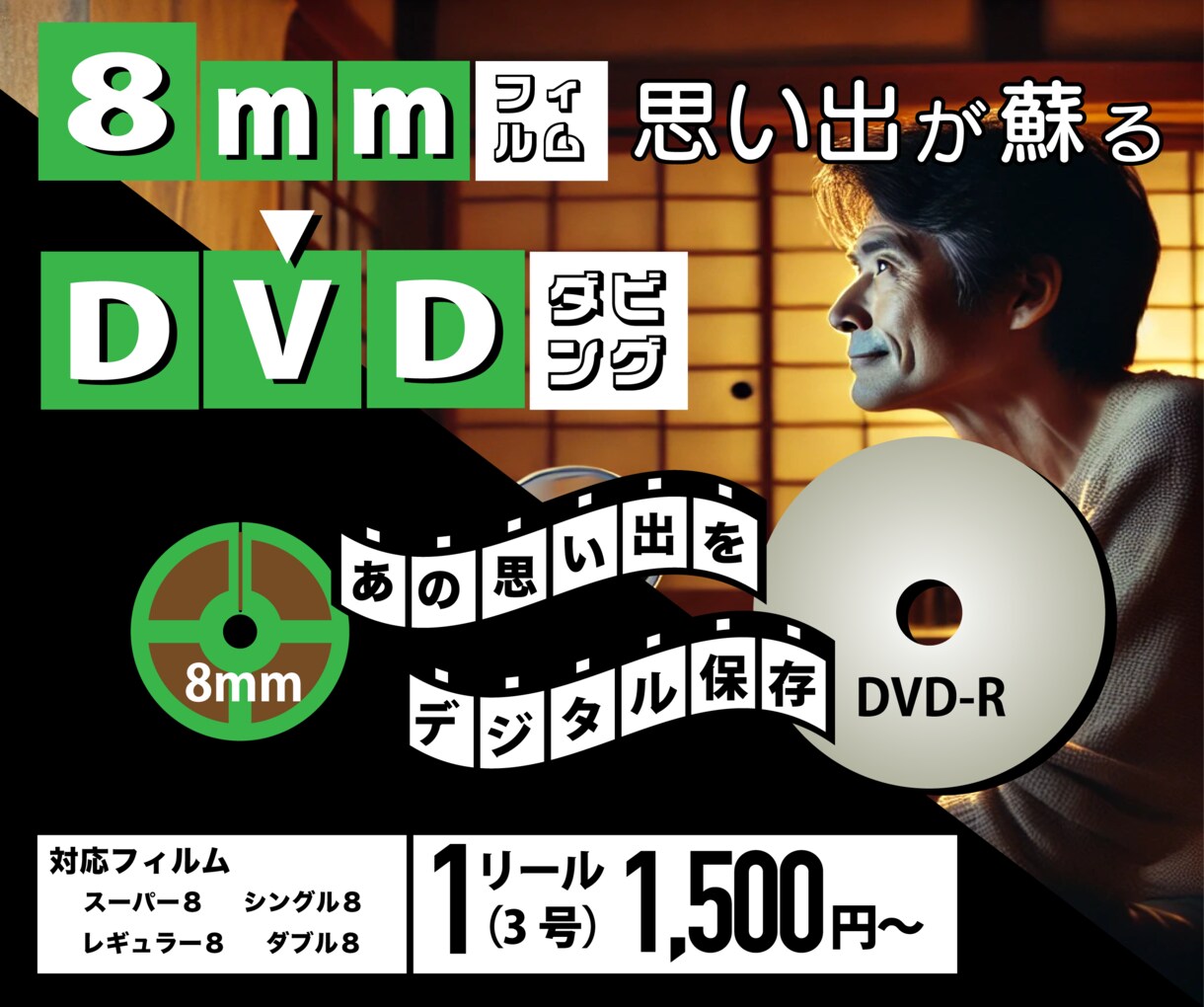 ８mmフィルムをDVDダビング致します 懐かしい思い出が蘇える！チャプター機能付きDVDで快適視聴！ イメージ1