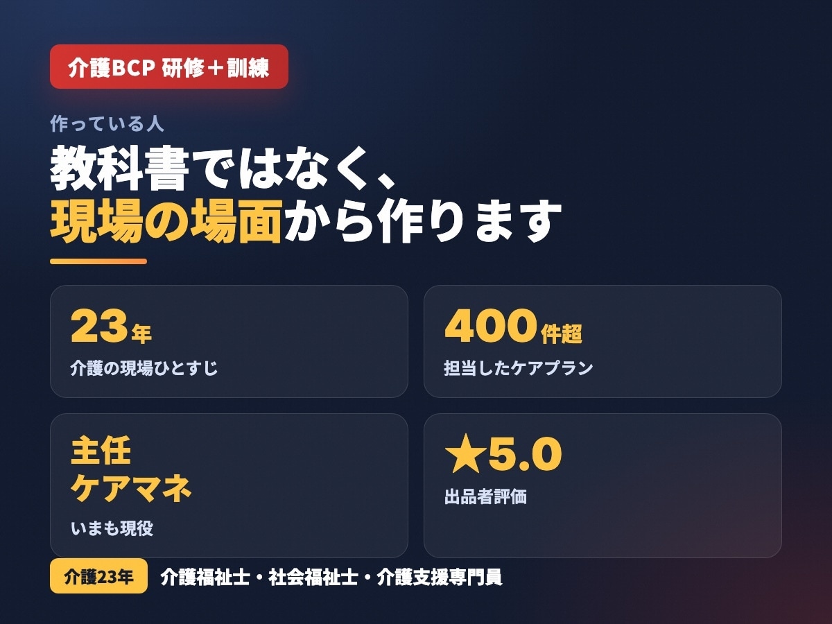 介護BCP研修と訓練6点 議事録まで作ります 義務化対応｜訪問介護・通所・入所｜運営指導で示せる実施記録 イメージ3
