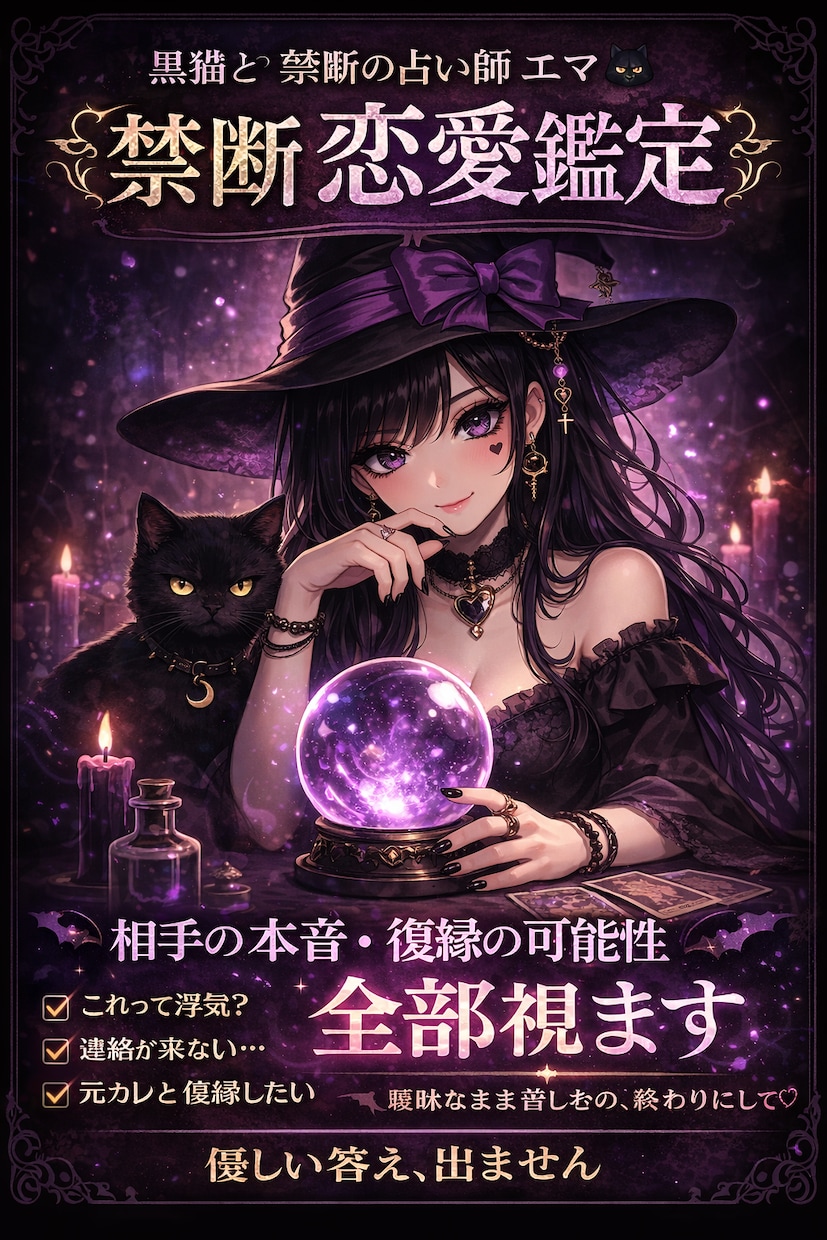 禁断占い鑑定☆恋愛、仕事、お金、人生全て視ます 曖昧な答えは出しません。全てを知りたい人だけきて イメージ1