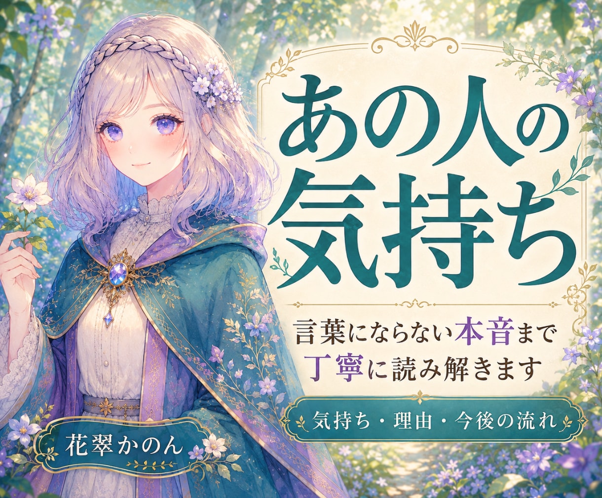 あの人の気持ちと本音を丁寧に読み解きます 言葉と態度だけでは見えない本当の想いまで見ます イメージ1
