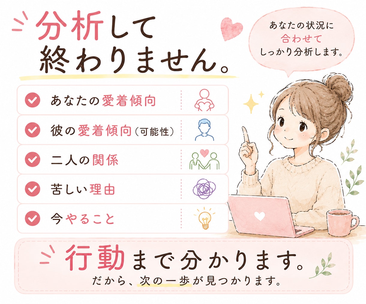 復縁・未読無視・既読無視などのお悩みを読み解きます 彼との関係を整理し、これからどうしたらいいか一緒に考えますよ イメージ5