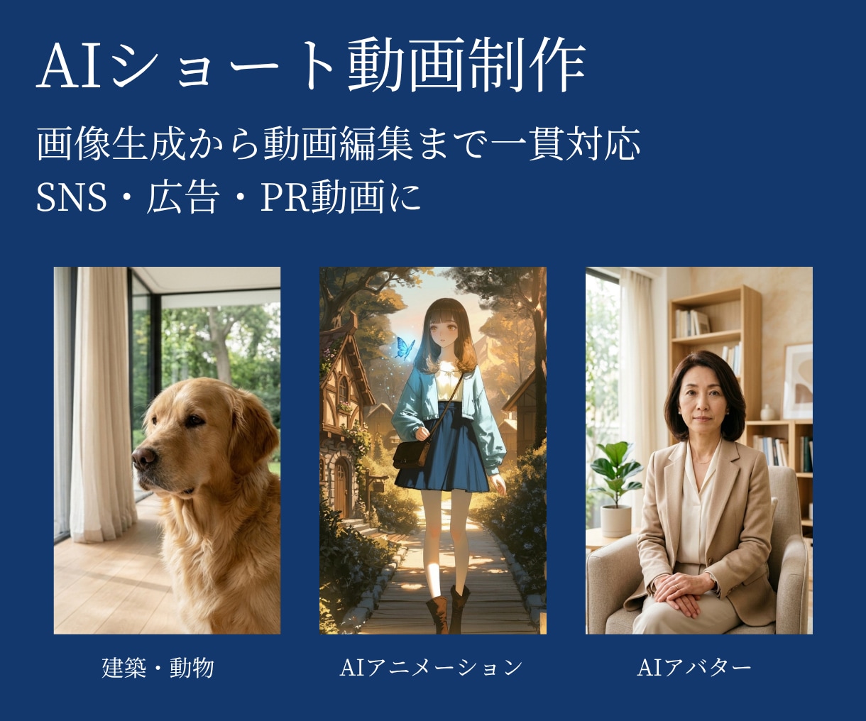 AIを活用したショート動画を制作します SNS・広告向けに画像生成から動画編集まで対応 イメージ1