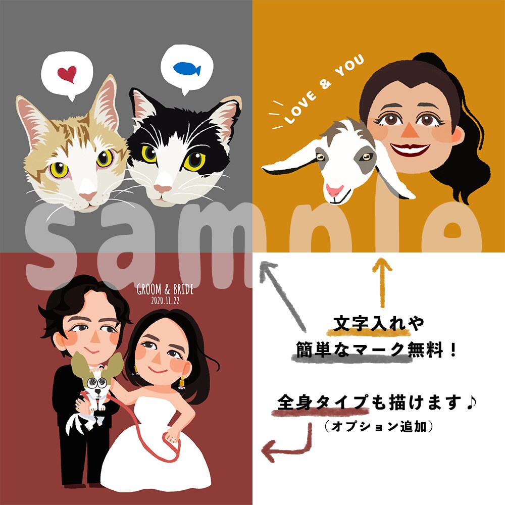即日対応可❣️アイコン/名刺などの似顔絵描きます 可愛い＆癒し！一目で愛される似顔絵をデータで作成致します♪ イメージ2
