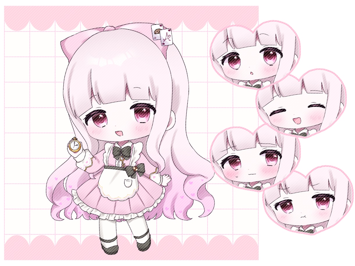 ちびキャラ・ミニキャラ・SDイラストを描きます ♡ 表情差分５パターンセットです︎ ♡ イメージ5