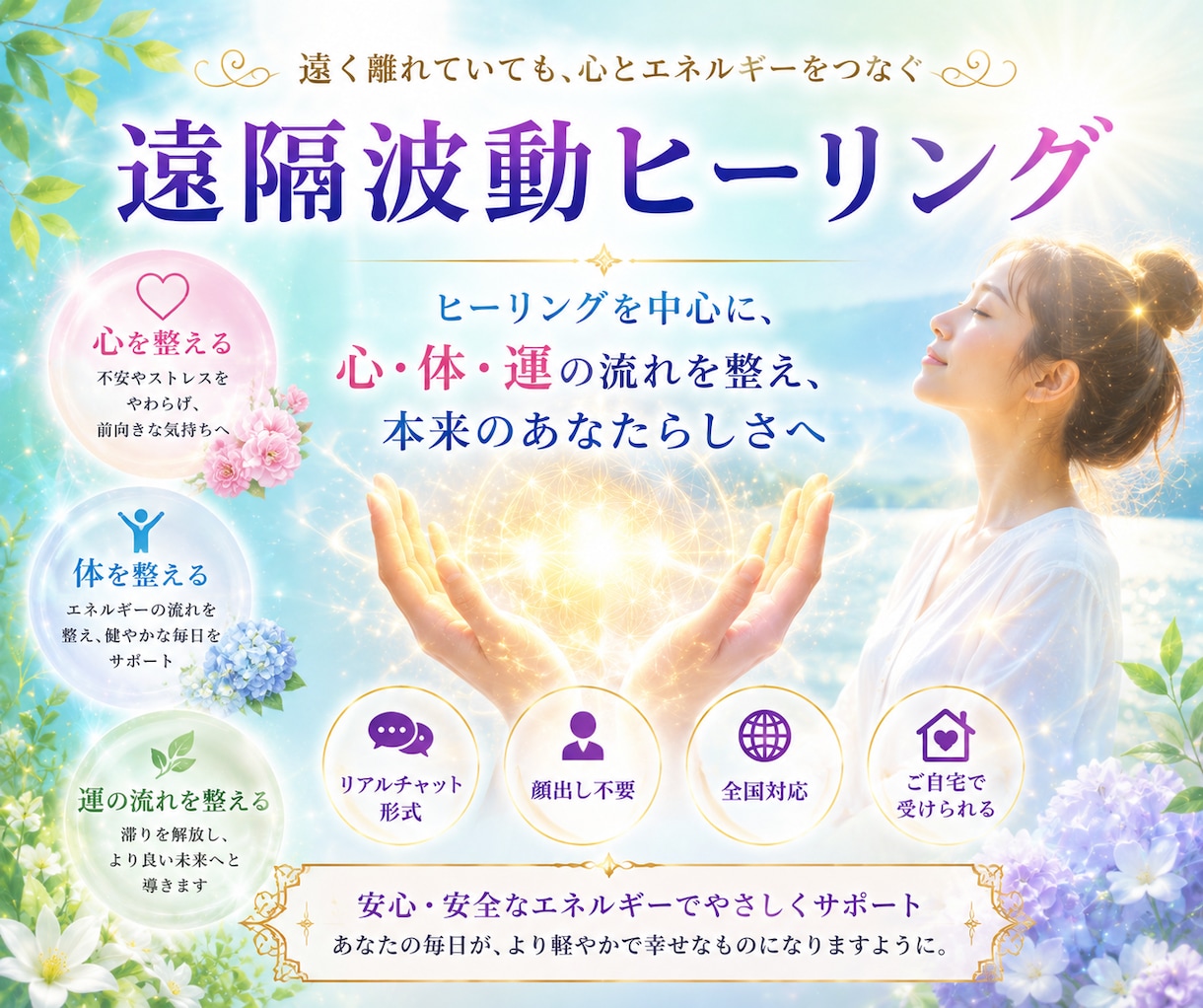 遠隔波動ヒーリング×四柱推命で人生のズレを整えます 本来のあなたへ戻り、開運へ向かうサポートをいたします。 イメージ1