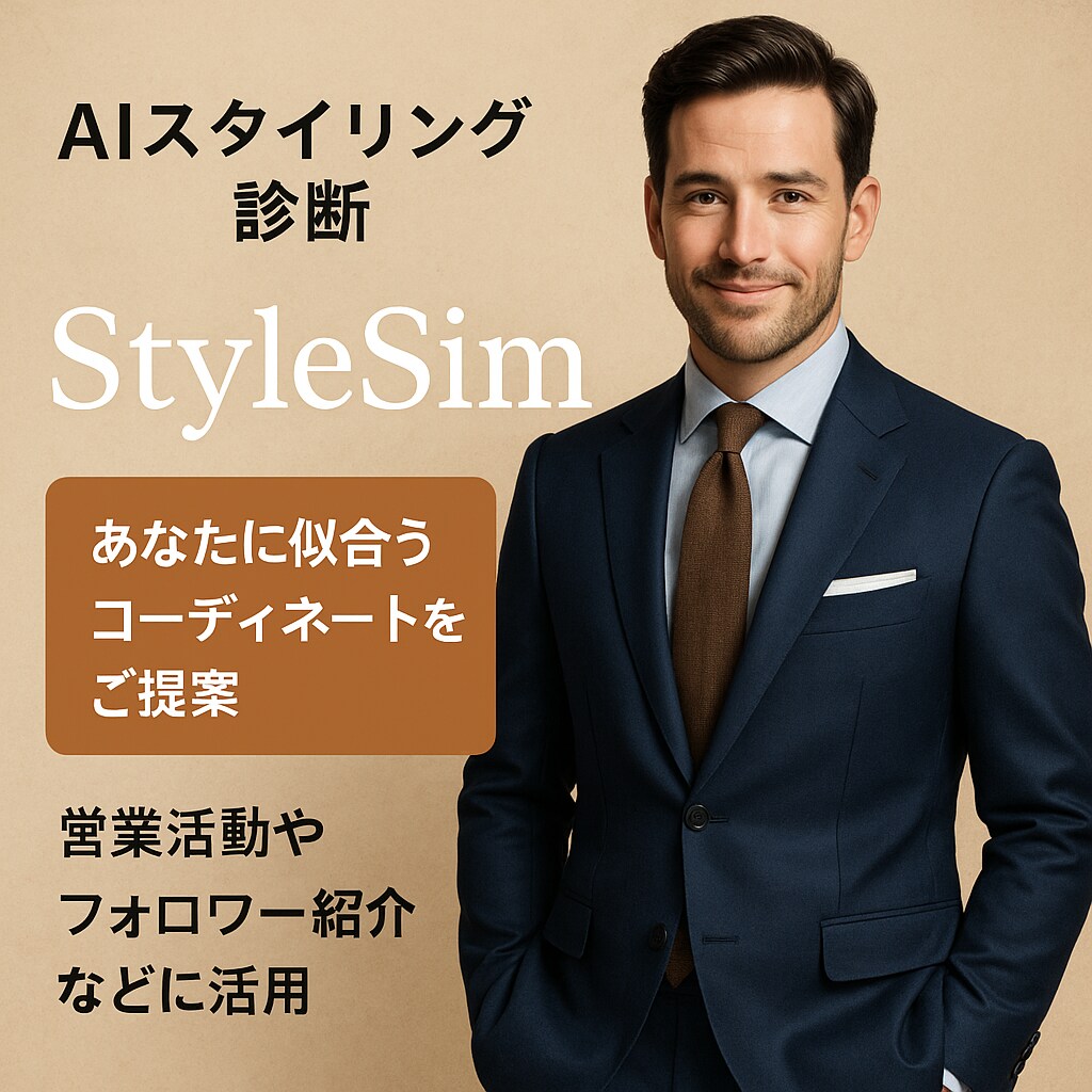 AI×プロ目線で提案！似合うスーツコーデ診断します あなたの目的に合わせたコーディネートをAIと一緒にご提案！ イメージ1