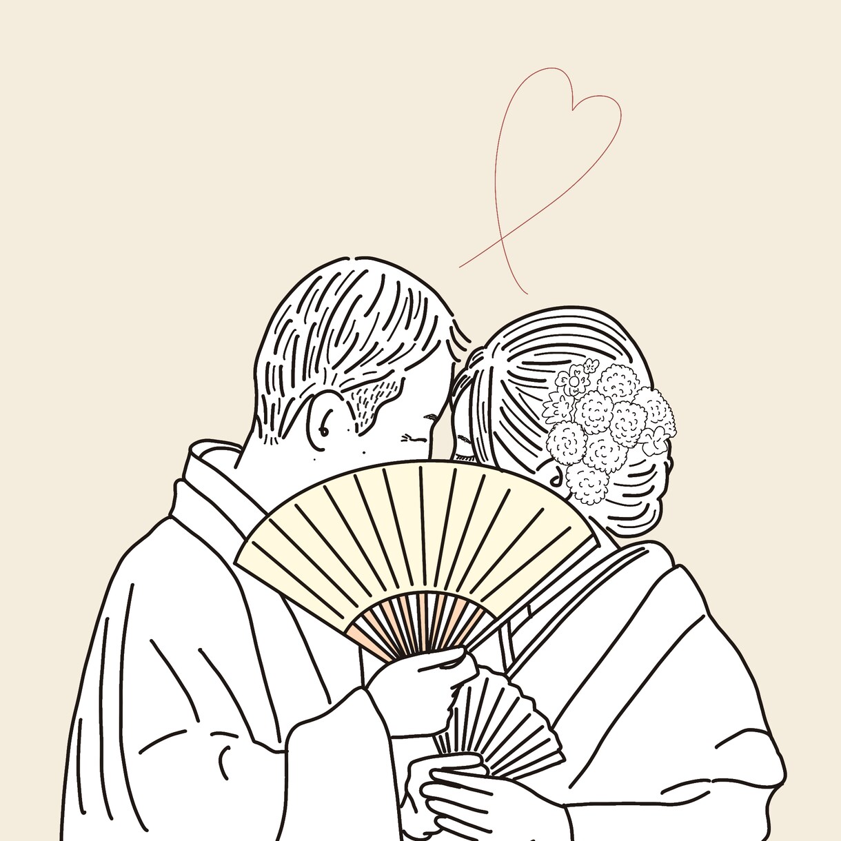 ウエディングアイテムに使えるイラストを描きます ウエディングフォトを線画イラストにします。 イメージ5